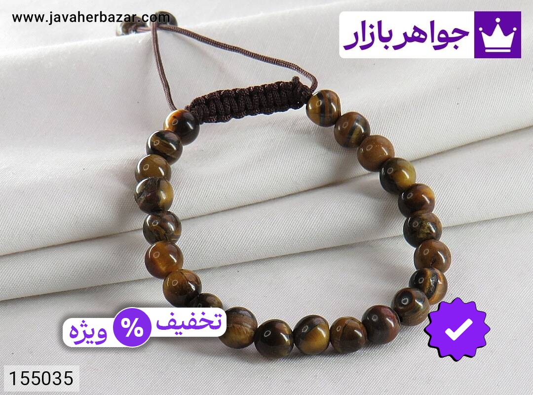 دستبند سنگی چشم ببر زیبا