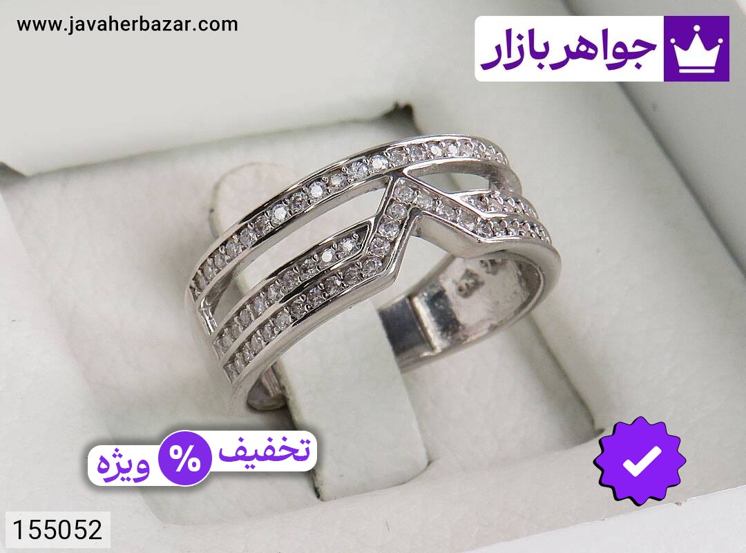 حلقه ازدواج نقره طرح سارا زنانه