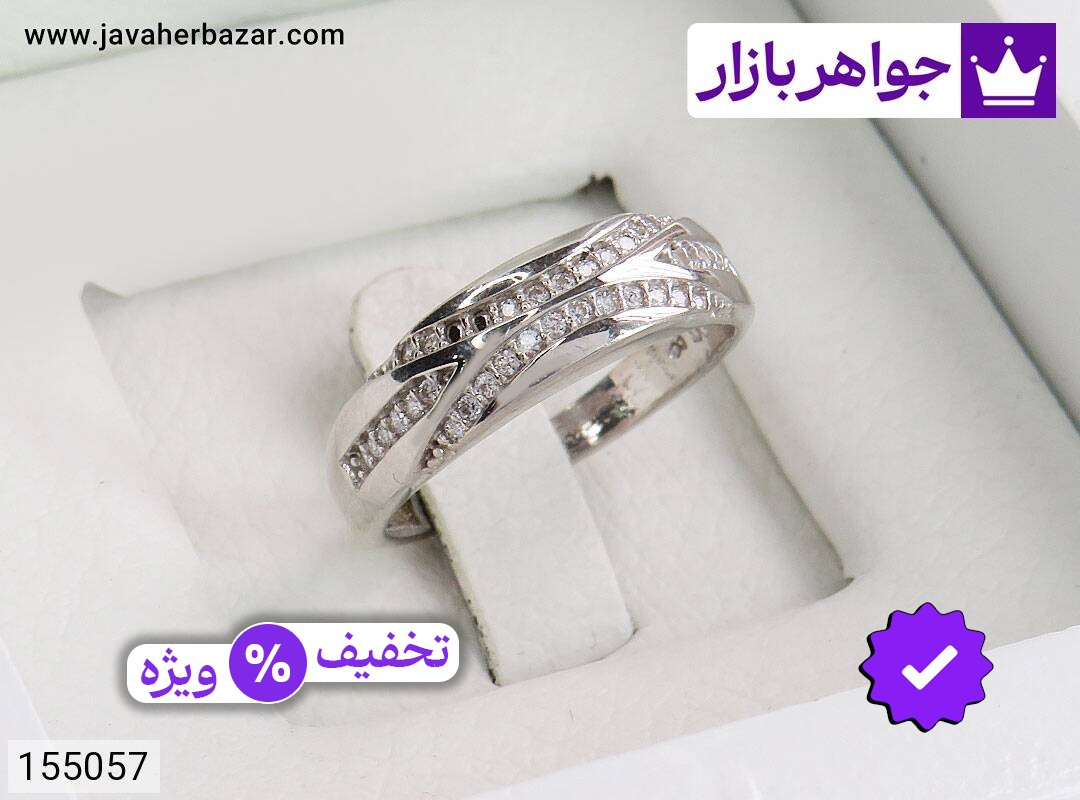 حلقه ازدواج نقره زیبا زنانه