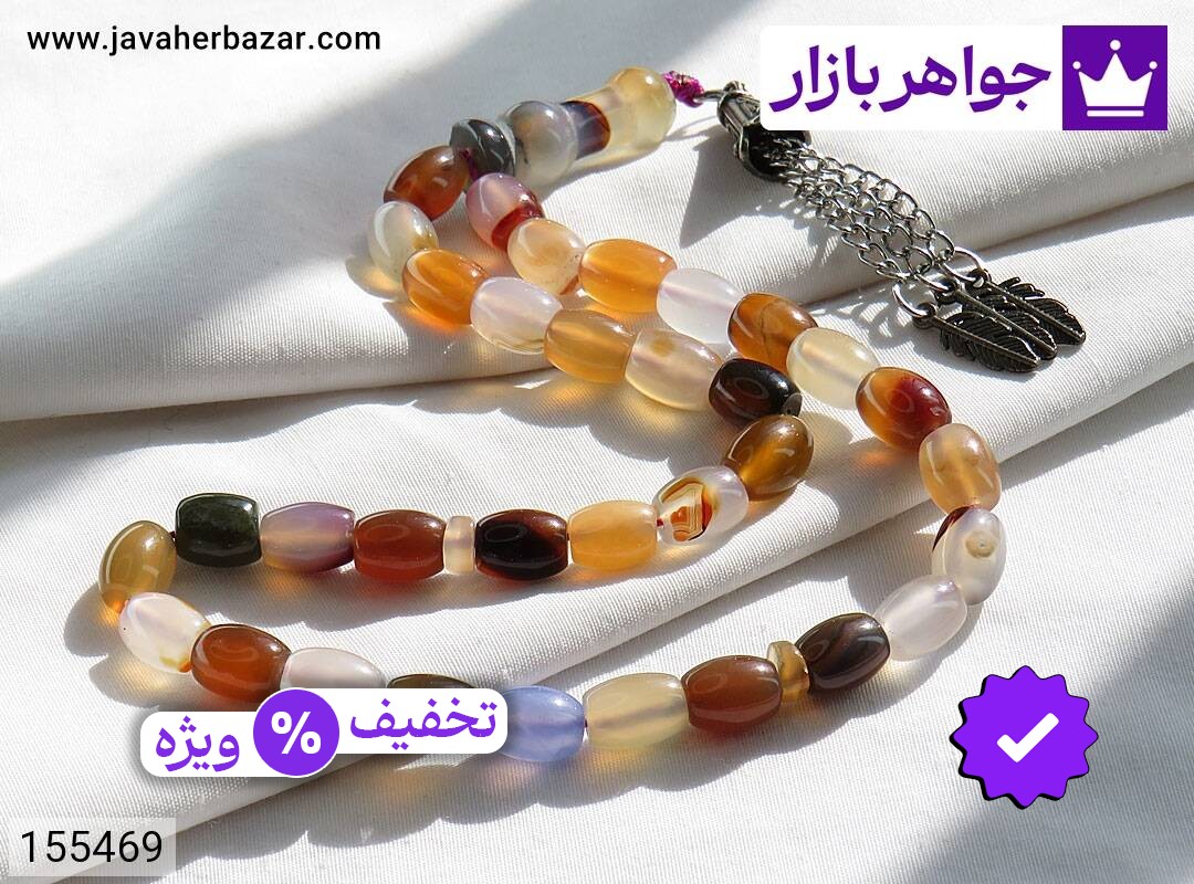 تسبیح عقیق یمنی 33 دانه خوش تراش