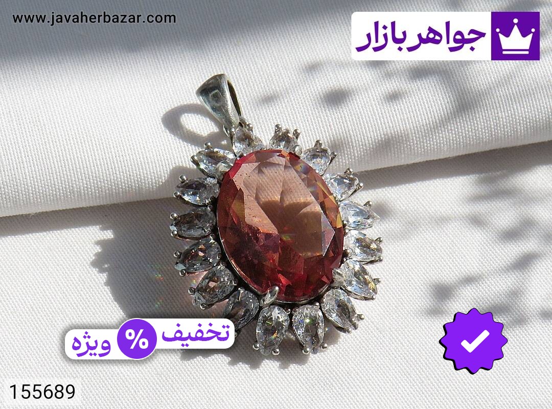 مدال نقره الکساندریت زولتانایت شیک زنانه