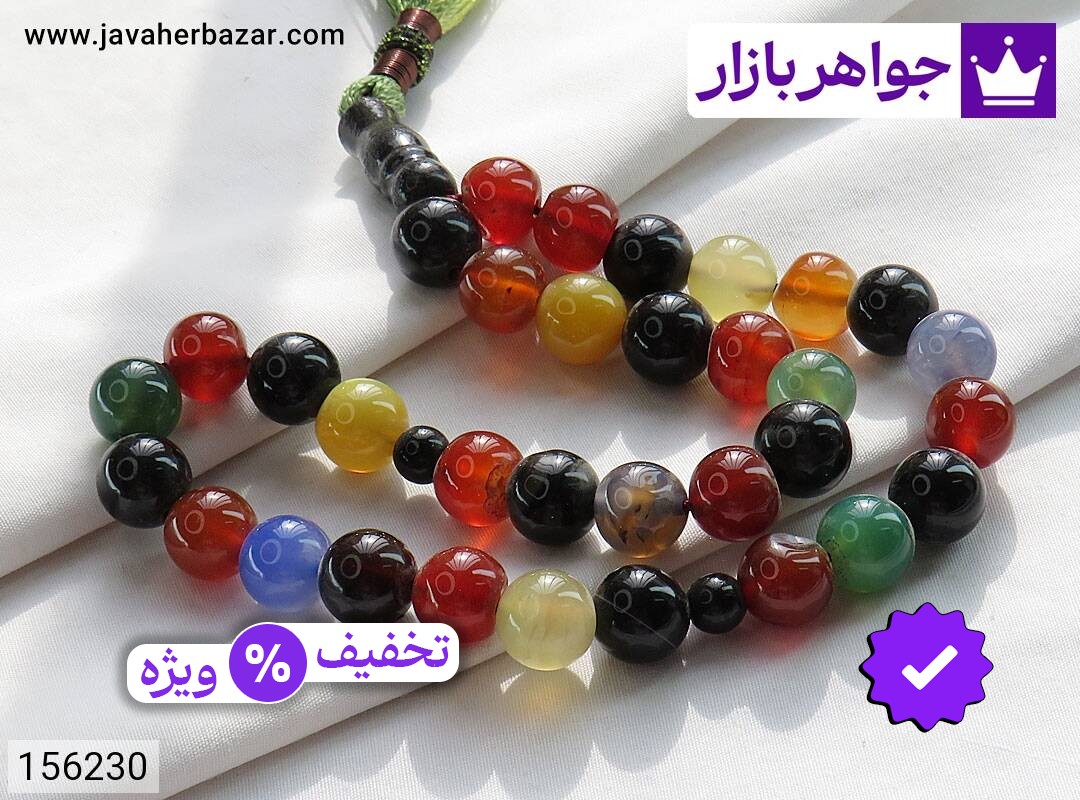 تسبیح عقیق 33 دانه 5 میل تسبیح عقیق 33 دانه 5 میل ام البنین