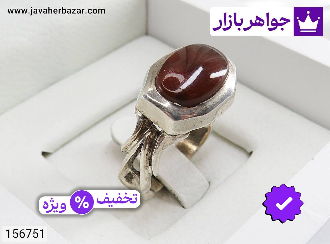 انگشتر نقره عقیق یمنی مردانه