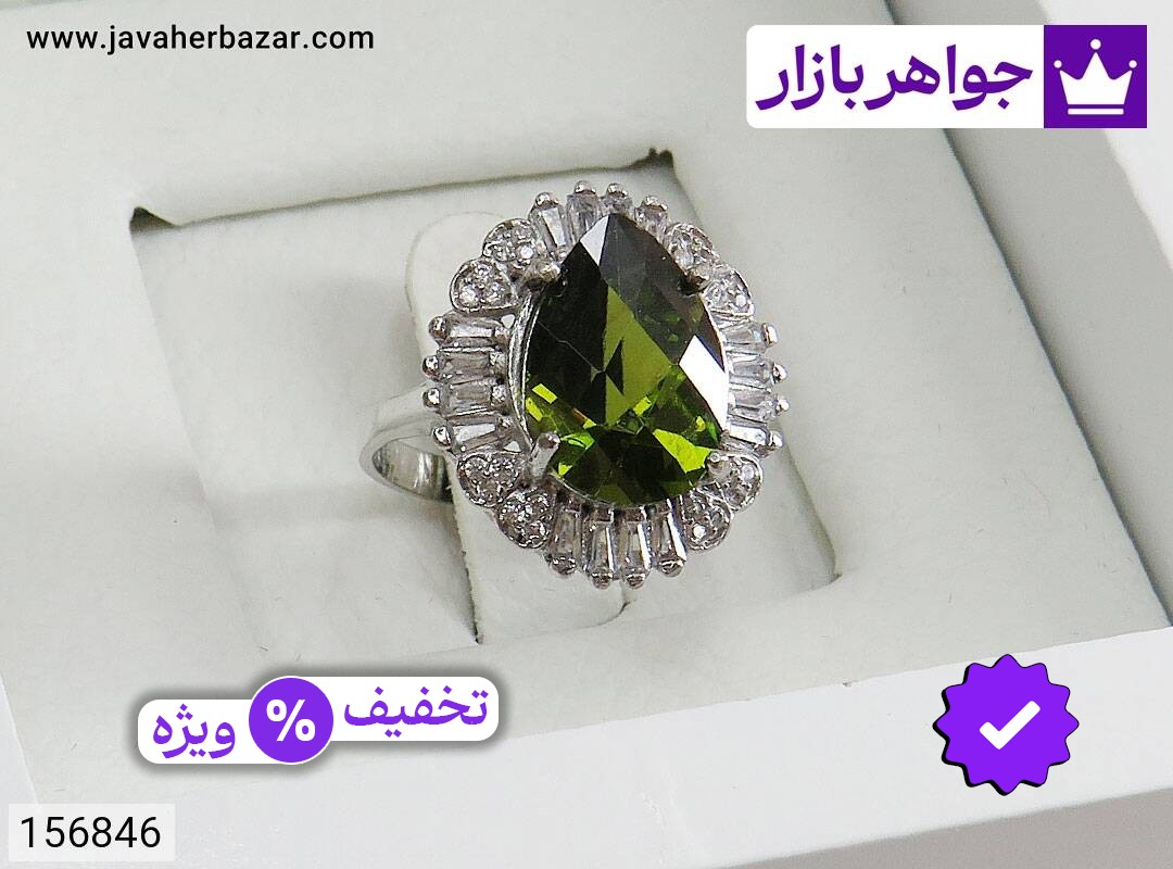 انگشتر الکساندریت زولتانایت زنانه انگشتر نقره الکساندریت زولتانایت خوشرنگ زنانه