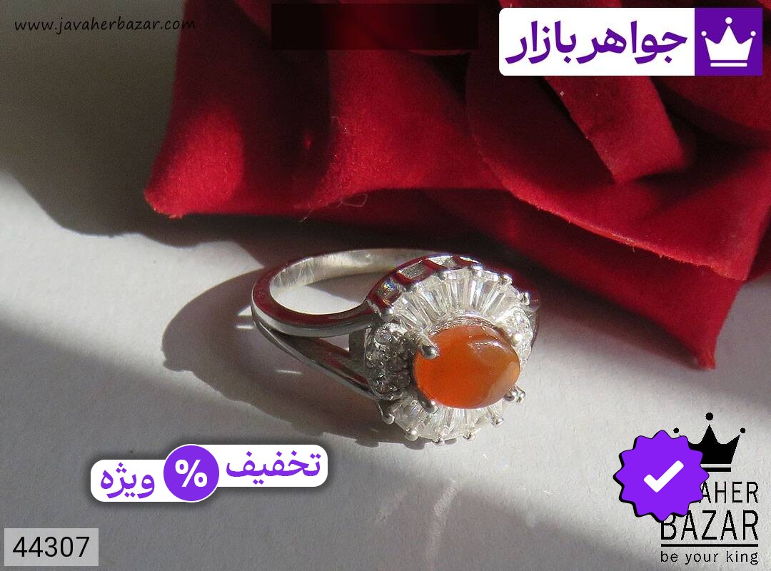 انگشتر عقیق یمنی قرمز زنانه انگشتر نقره عقیق یمنی قرمز طرح سیما زنانه