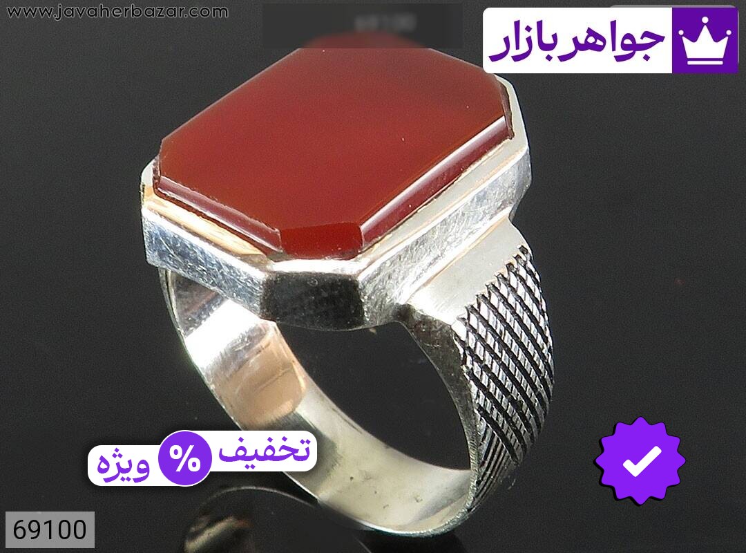 انگشتر عقیق مردانه انگشتر نقره عقیق کلاسیک مردانه