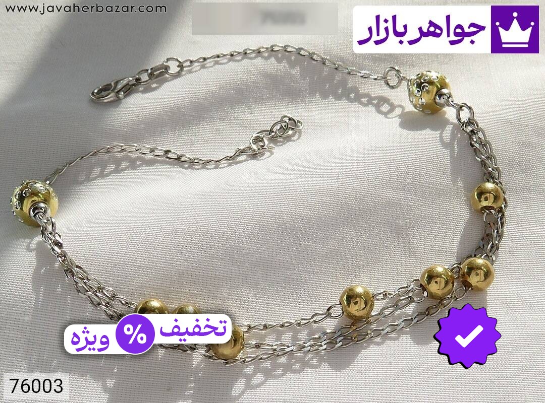پابند نقره پابند نقره سه رشته ای زیبا ایتالیایی