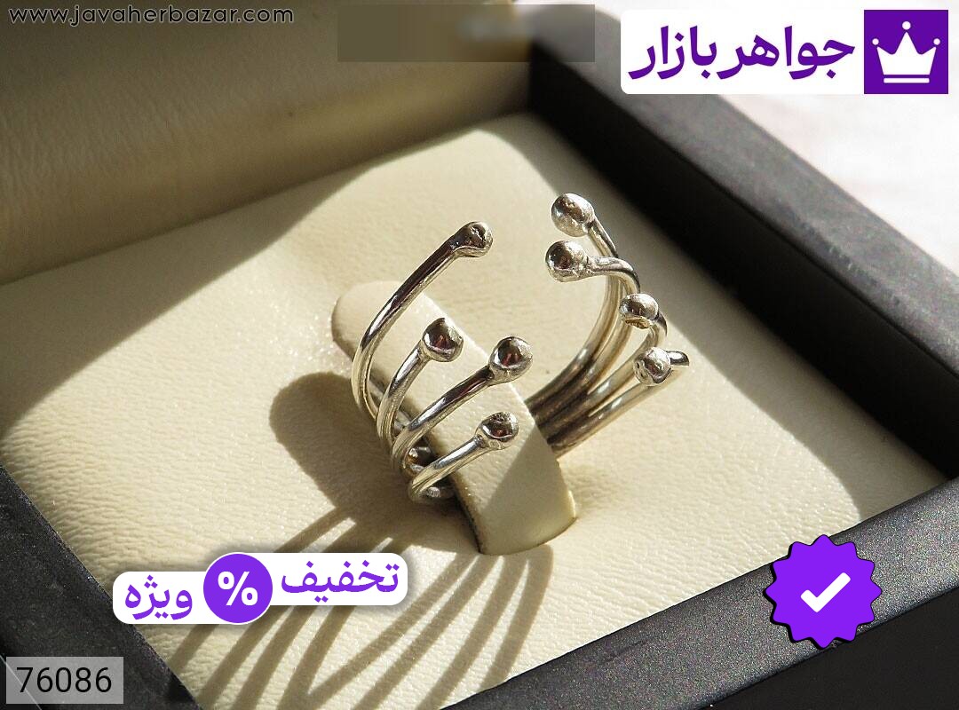 انگشتر نقره مینیمال زنانه دست ساز