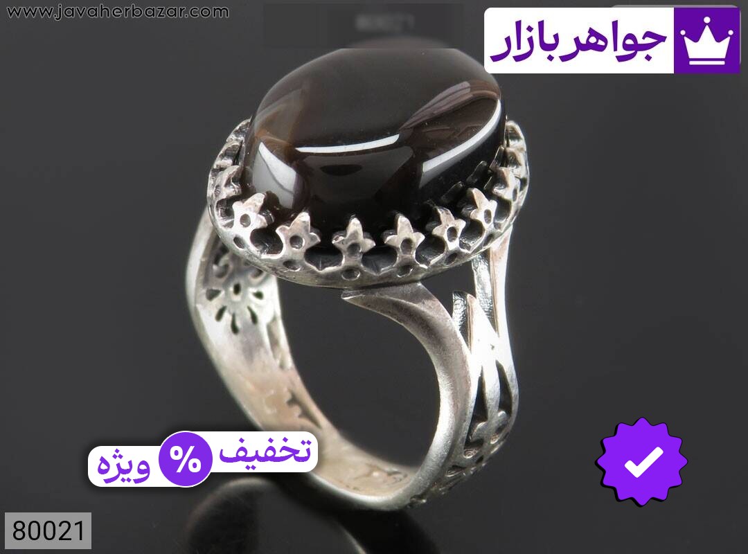 انگشتر نقره عقیق یمنی جزع زیبا مردانه