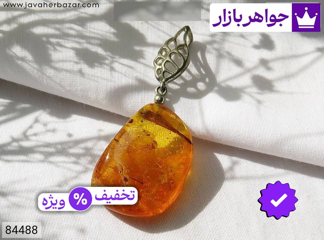 مدال نقره کهربا بولونی لهستان طرح فرشته زنانه