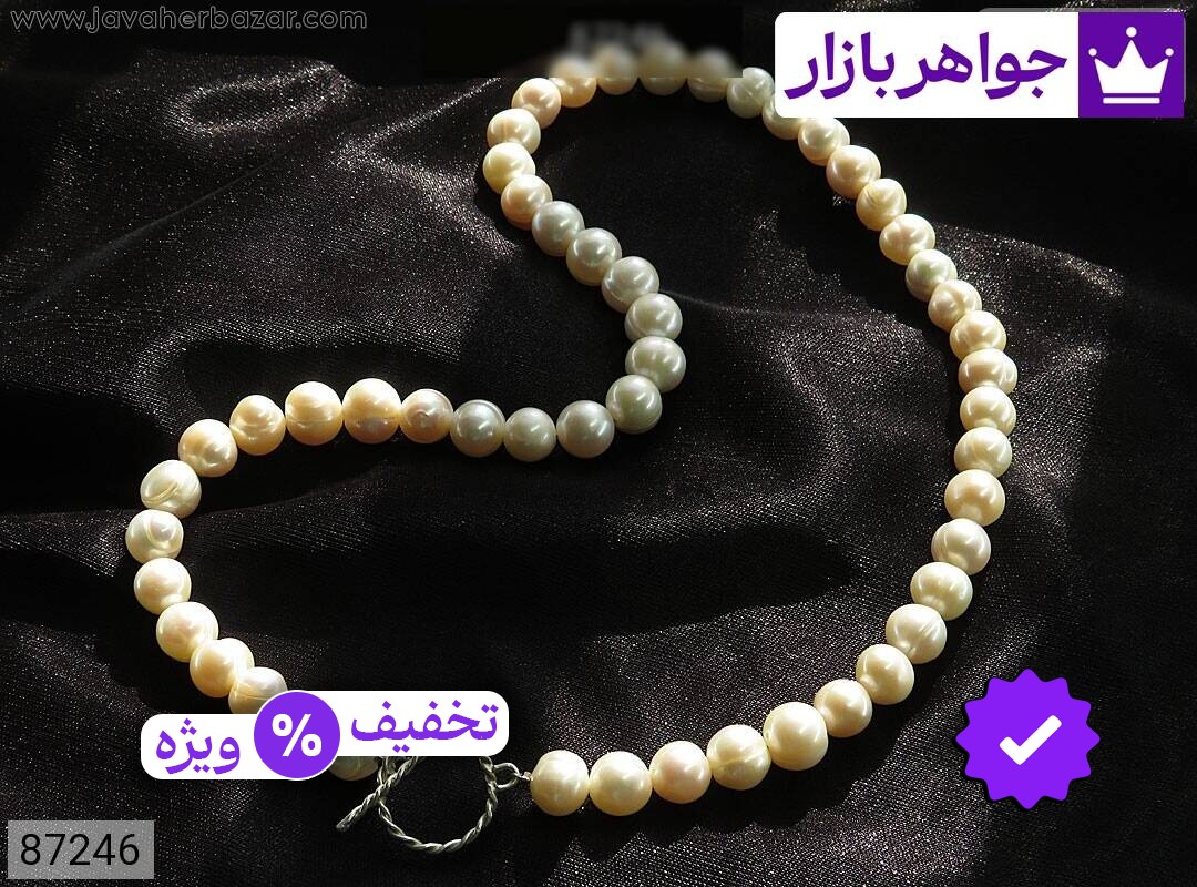 سینه ریز نقره مروارید مجلسی زنانه دست ساز