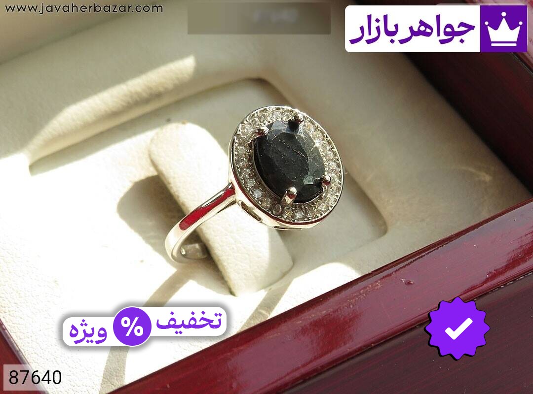 انگشتر یاقوت زنانه انگشتر نقره یاقوت کبود زنانه