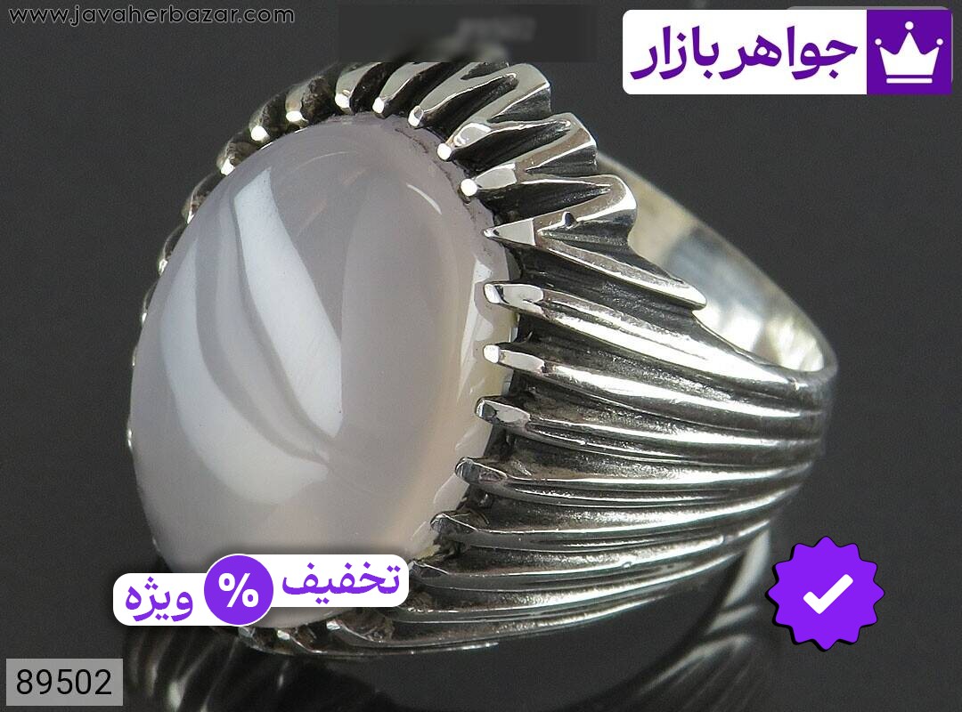 انگشتر نقره عقیق یمنی کبود دورچنگ مردانه