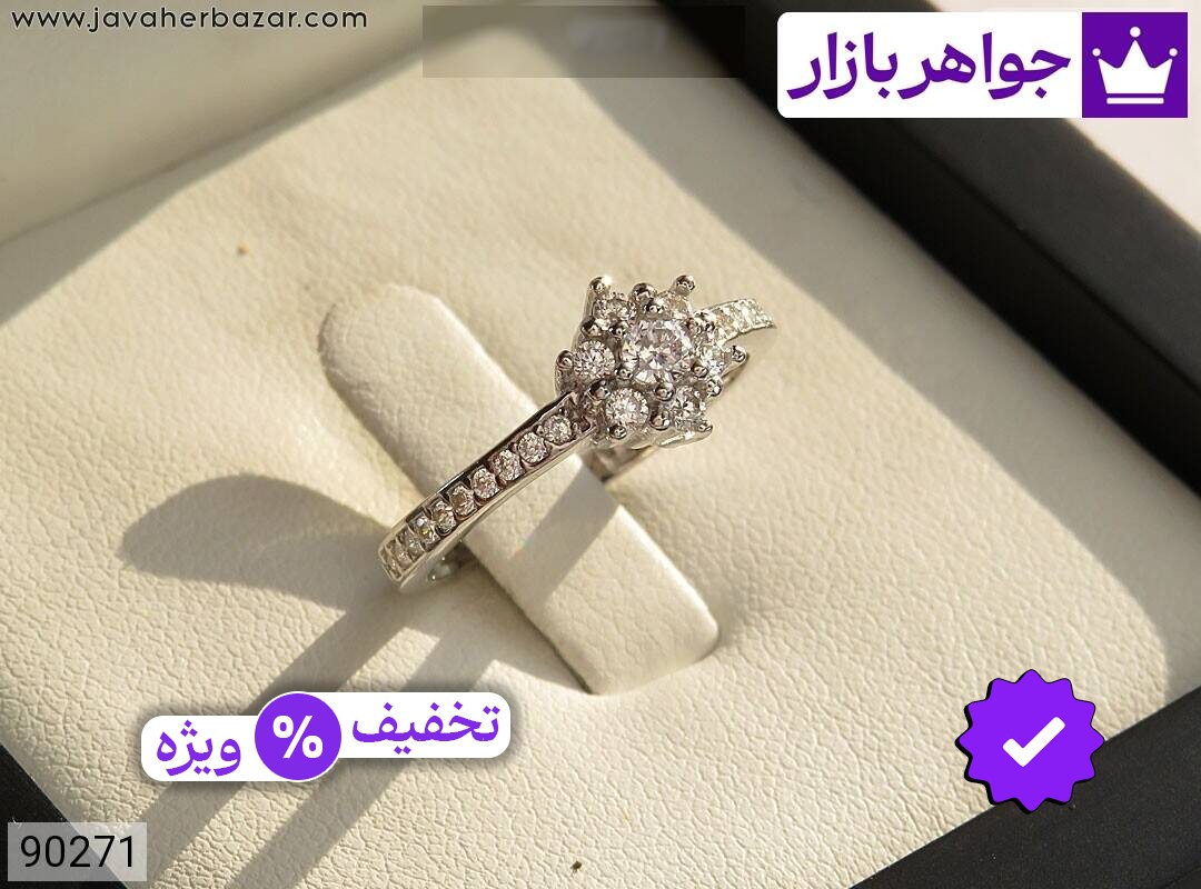 انگشتر نقره طرح سارا زنانه