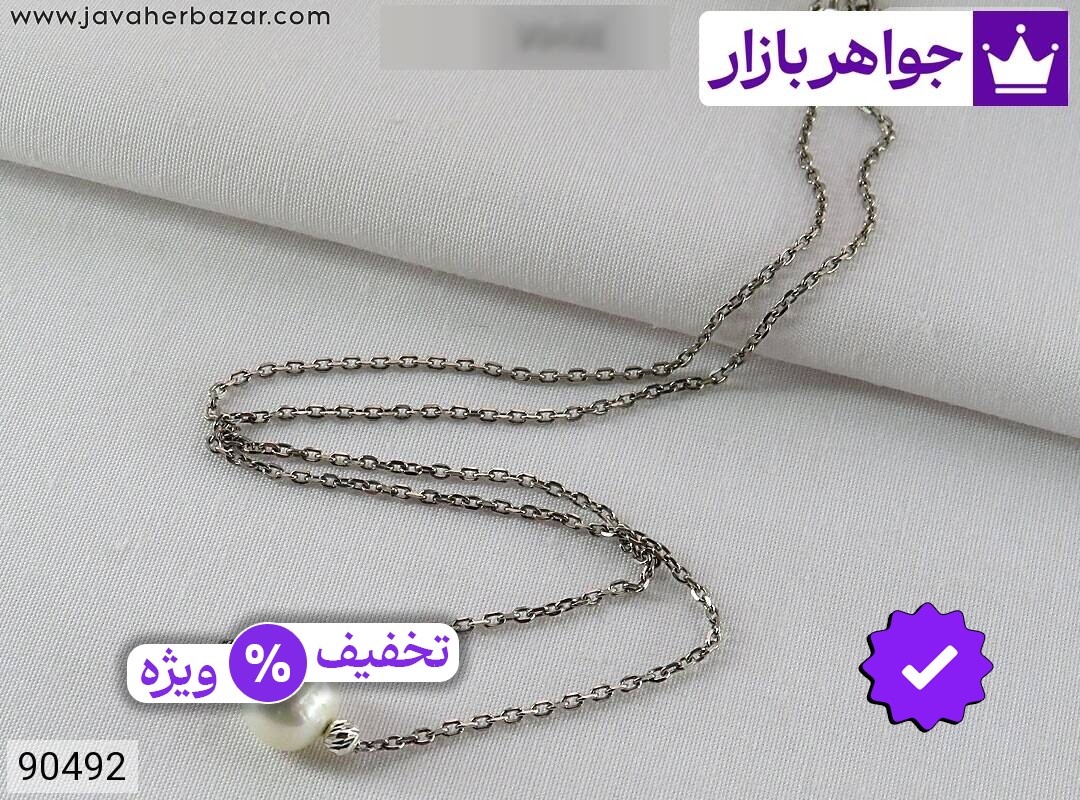 سینه ریز نقره مروارید گوی نقره زنانه