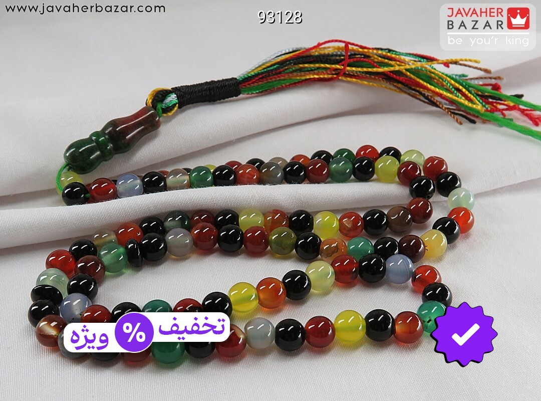 تسبیح عقیق 101 دانه 6 میل ام البنین