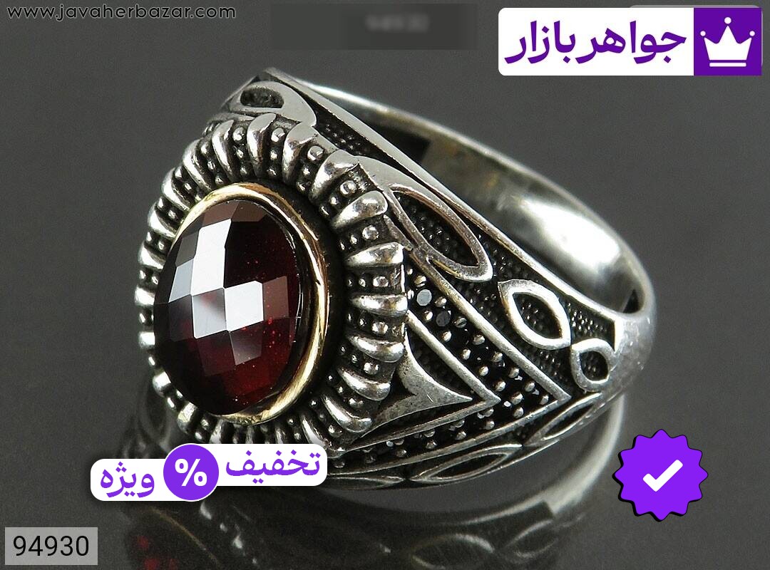 انگشتر نقره یاقوت سنتاتیک مردانه میکروستینگ