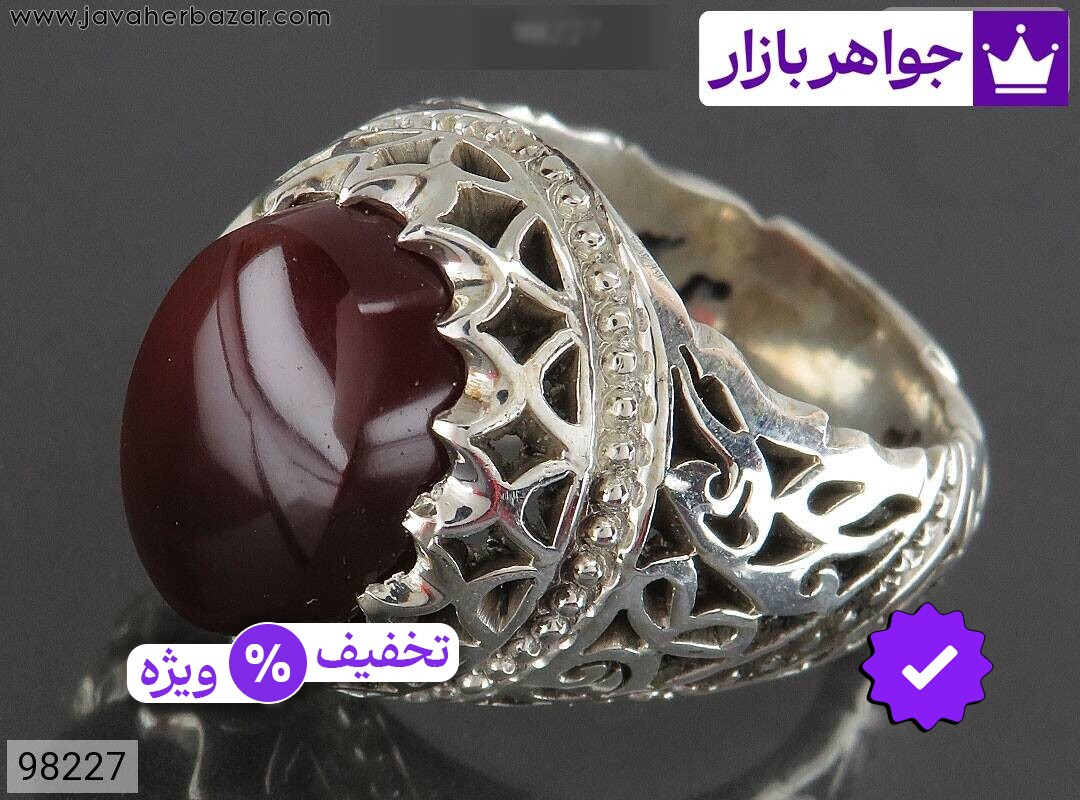 انگشتر نقره عقیق یمنی فاخر مردانه دست ساز