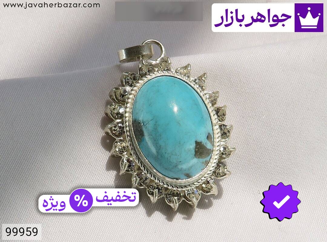 مدال نقره فیروزه کرمانی خوشرنگ زنانه