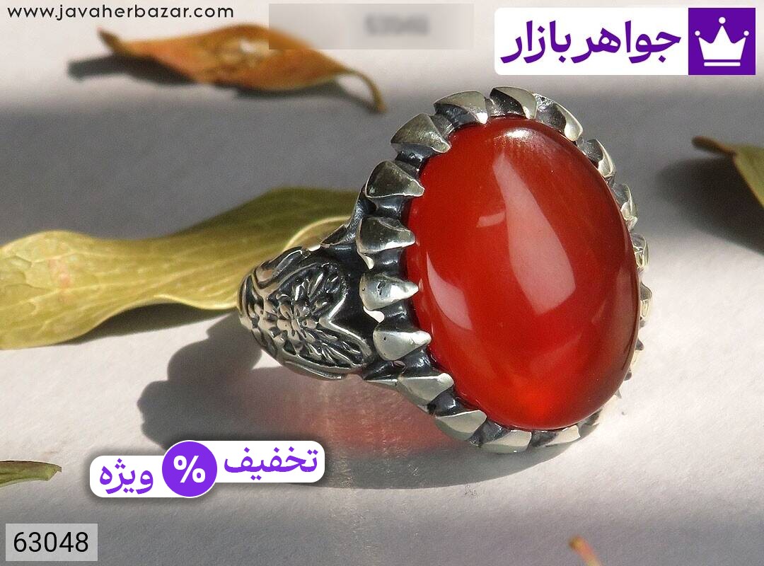 عکس انگشتر عقیق یمنی سرخ قرمز مردانه