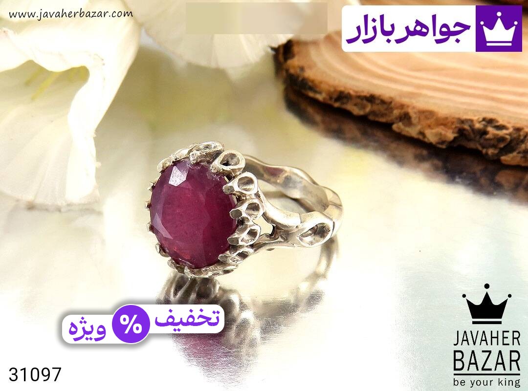 عکس انگشتر یاقوت سرخ قرمز مردانه