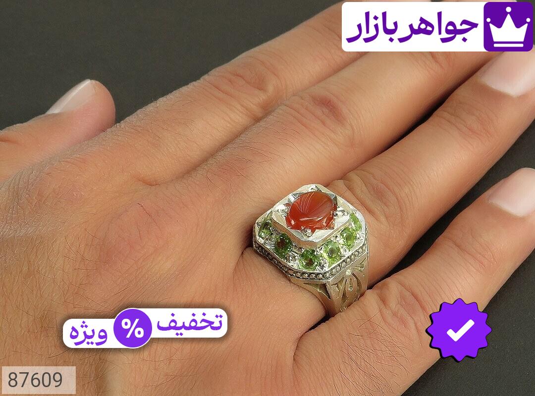 تصویر 5 انگشتر عقیق یمنی سبز با ضمانت اصالت جواهربازار عکس 5 انگشتر عقیق یمنی سبز اصل جواهربازار – مدل منتخب و موجود برای خرید