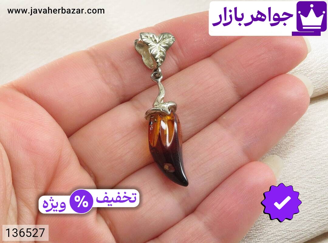 تصویر 4 گردنبند کهربا قهوهای با ضمانت اصالت جواهربازار عکس 4 گردنبند کهربا قهوهای اصل جواهربازار – مدل منتخب و موجود برای خرید