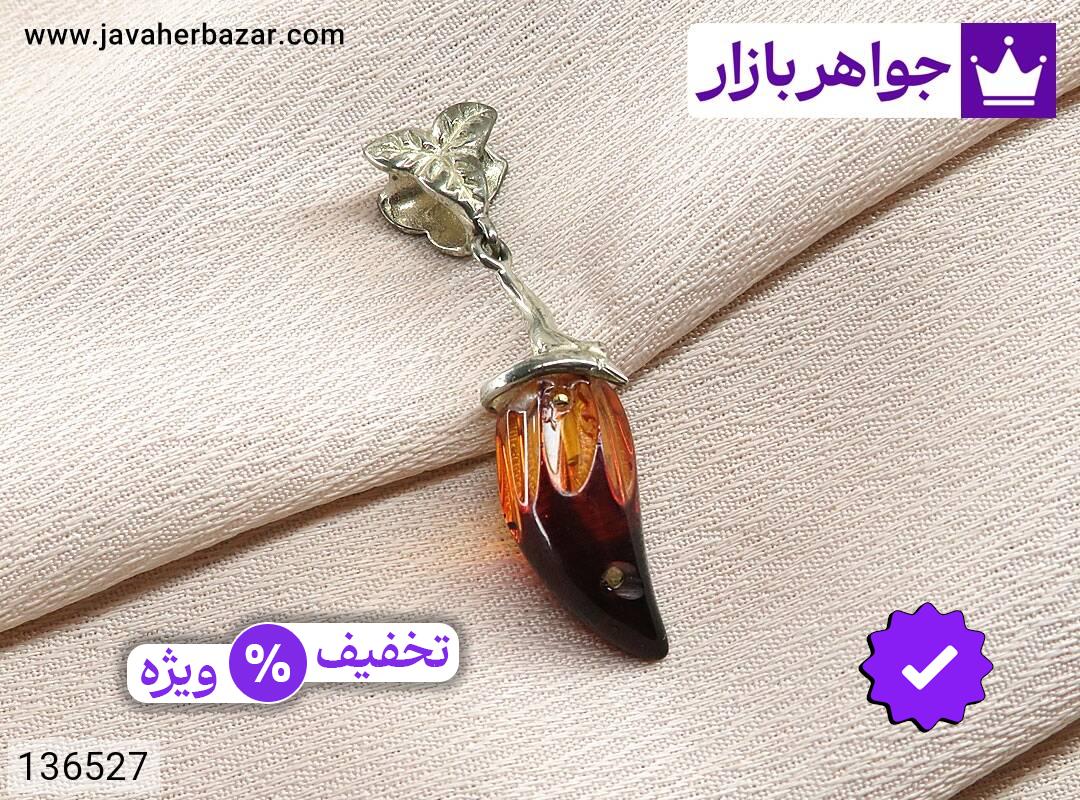 تصویر 5 گردنبند کهربا قهوهای با ضمانت اصالت جواهربازار عکس 5 گردنبند کهربا قهوهای اصل جواهربازار – مدل منتخب و موجود برای خرید