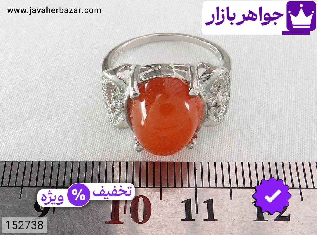 تصویر 4 انگشتر عقیق خراسان زنانه با ضمانت اصالت جواهربازار عکس 4 انگشتر عقیق خراسان زنانه اصل جواهربازار – مدل منتخب و موجود برای خرید
