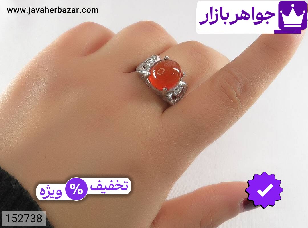تصویر 5 انگشتر عقیق خراسان زنانه با ضمانت اصالت جواهربازار عکس 5 انگشتر عقیق خراسان زنانه اصل جواهربازار – مدل منتخب و موجود برای خرید