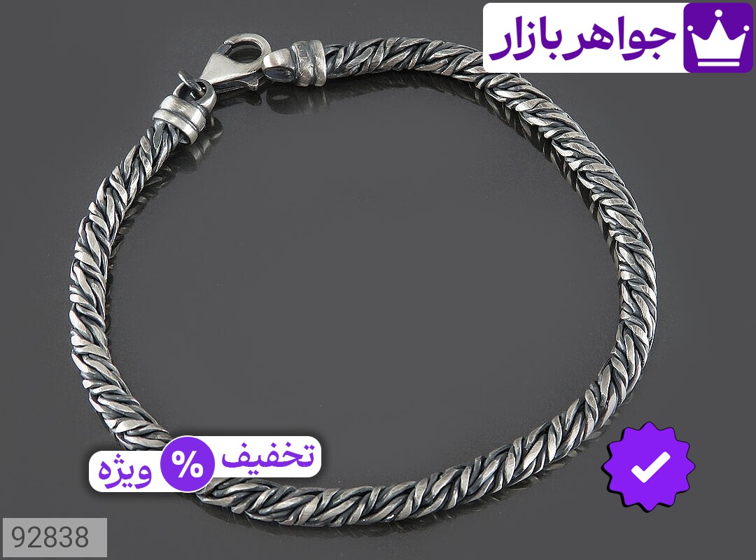 تصویر 1 دستبند ایتالیایی مردانه با ضمانت اصالت جواهربازار عکس 1 دستبند ایتالیایی مردانه اصل جواهربازار – مدل منتخب و موجود برای خرید