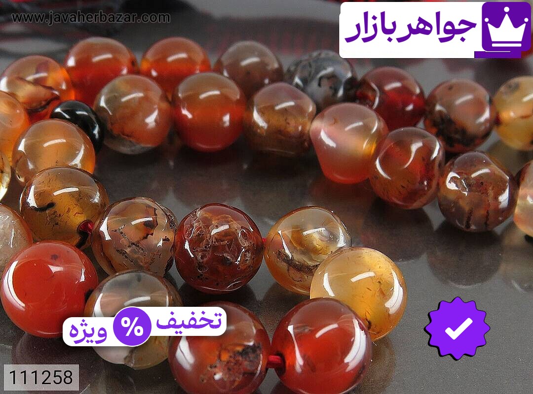 تصویر 2 تسبیح عقیق قهوهای با ضمانت اصالت جواهربازار عکس 2 تسبیح عقیق قهوهای اصل جواهربازار – مدل منتخب و موجود برای خرید