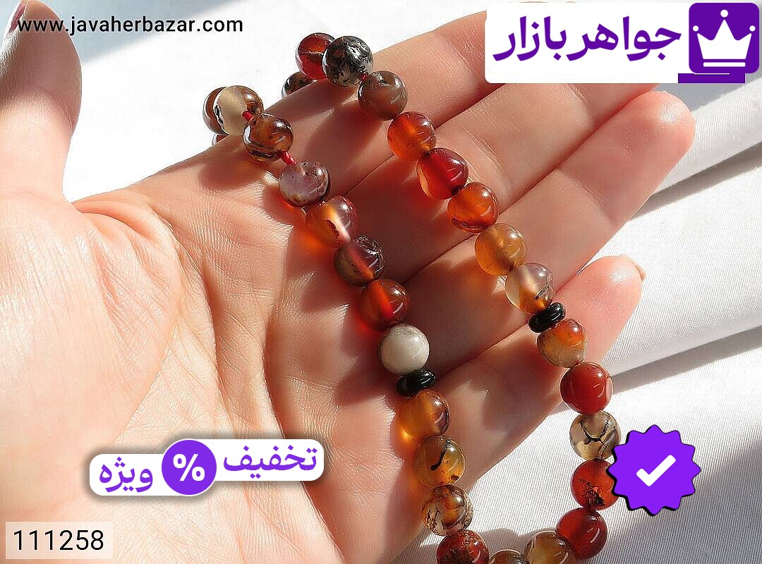 تصویر 4 تسبیح عقیق قهوهای با ضمانت اصالت جواهربازار عکس 4 تسبیح عقیق قهوهای اصل جواهربازار – مدل منتخب و موجود برای خرید