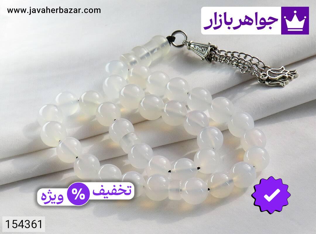تصویر 5 تسبیح عقیق یمنی سفید 33 دانه با ضمانت اصالت جواهربازار عکس 5 تسبیح عقیق یمنی سفید 33 دانه اصل جواهربازار – مدل منتخب و موجود برای خرید
